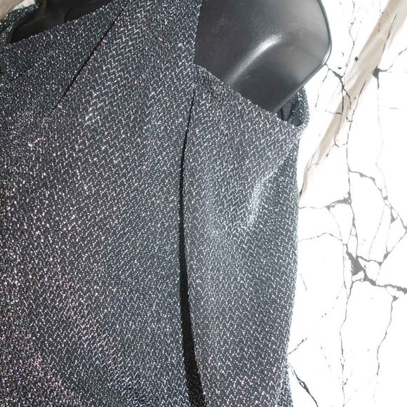 Midlength DRESS Black With Silver BY R&M RICHARDS SIZE 6 USED FOR PHOTO SHOOT - Picture 3 of 4